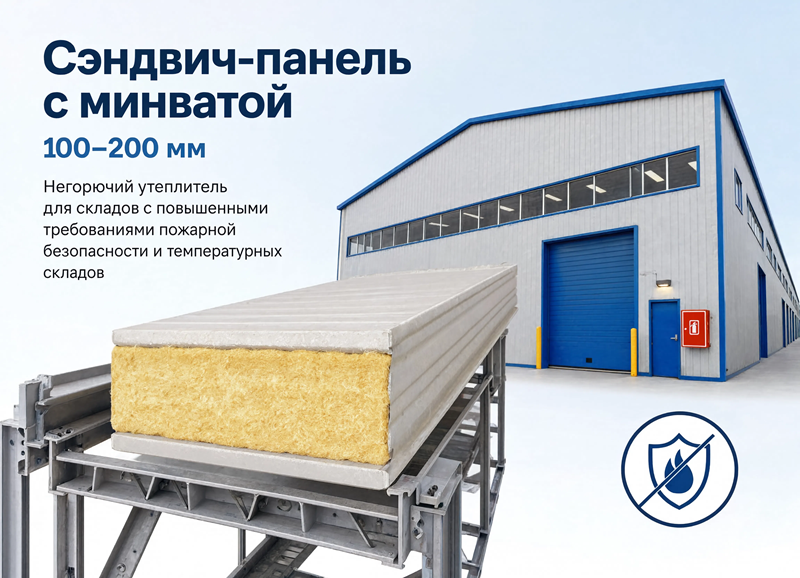 Сэндвич-панель с минватой